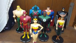 Justice League Animated Series Maquette Complete Set Of 8 Statue 9 " 2002 Dc