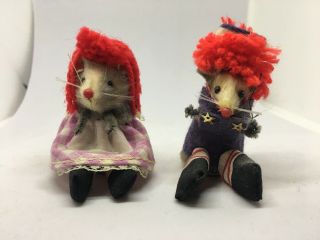 Fur Toys Mouse Raggedy Ann And Andy Made In West Germany Vintage