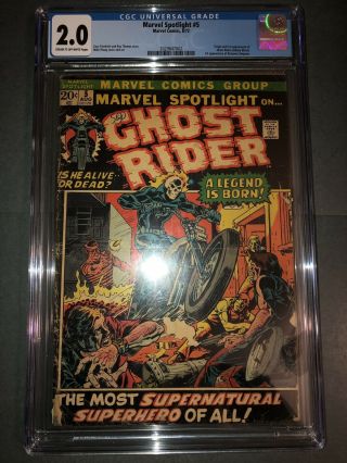 Marvel Spotlight 5 Cgc 2.  0 C/ow 1st Ghost Rider Key Johnny Blaze