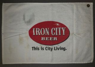 Vintage Iron City Beer Bar Golf Towel - About 15” X 23” Metal Eyelet