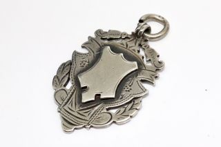 A Great Antique Victorian C1896 Large Sterling Silver 925 Medal Fob 14150