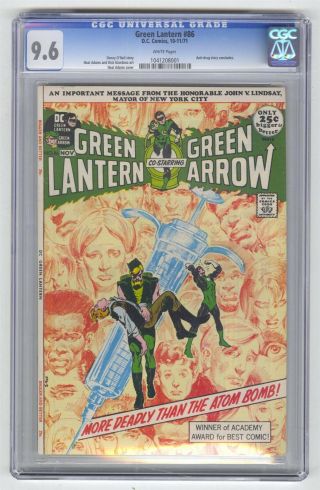 Green Lantern 86 Cgc 9.  6 Dc Comic Key Speedy Drug Use Issue Adams