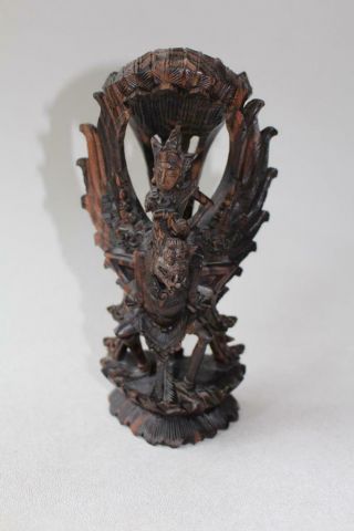Old Balinese Sculpture Hindu Temple Carving Vishnu On Garuda