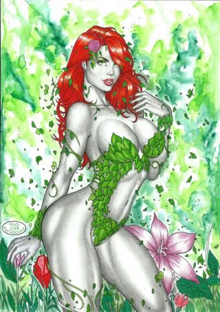 Poison Ivy By Rud - Art Pinup Drawing Comic