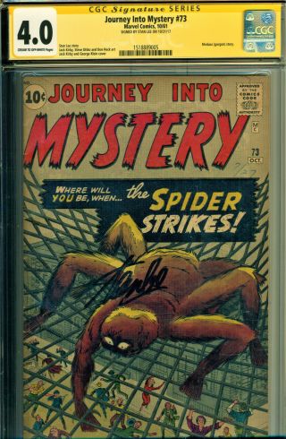 Journey Into Mystery 73 Cgc 4.  0 Signed By Stan Lee Only 6 Signed Copys Exist