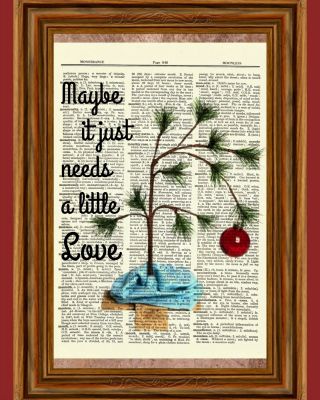 Charlie Brown Christmas Tree Dictionary Art Print Picture Poster Peanuts Holiday