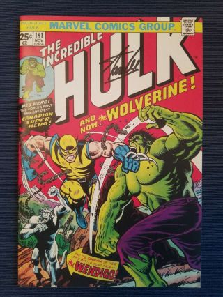 The Incredible Hulk 181 Wolverine 1st Apperance Signed Rare Reprint