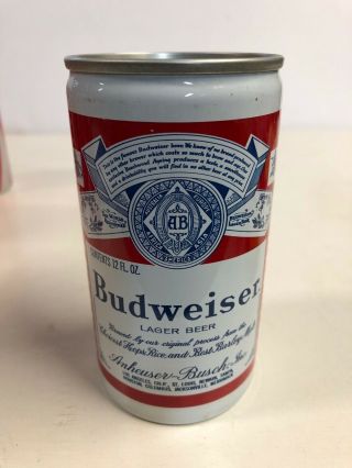 Minty 1970s Budweiser Straight Steel Beer Can Bottom Open St Louis Mo W