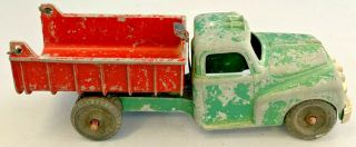 Vintage Hubley Kiddie Toy 5 1/2 " Metal Dump Truck Red And Green