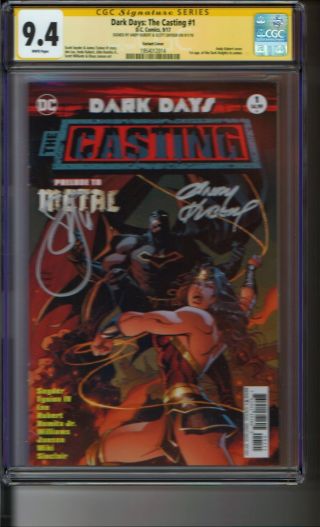 Dark Days: The Casting 1 Variant Cover Cgc Ss 9.  4 Signed Snyder / Kubert