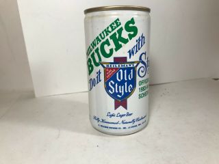 Milwaukee Bucks Nba Collectible Old Style Beer Can Bank 1983 - 1984