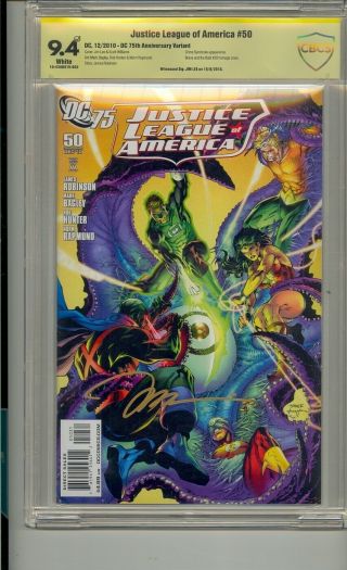 Justice League Of America 50 Cbcs 9.  4 Ss Signed Jim Lee Homage Variant Not Cgc