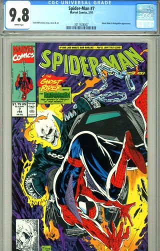 Spider - Man 7 Cgc Graded 9.  8 - Second Highest - Ghost Rider Story - Mcfarlane S/c/a