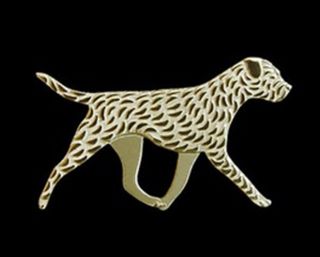 Border Terrier Running Dog Brooch Lapel Pin - Fashion Jewellery Gold Plated