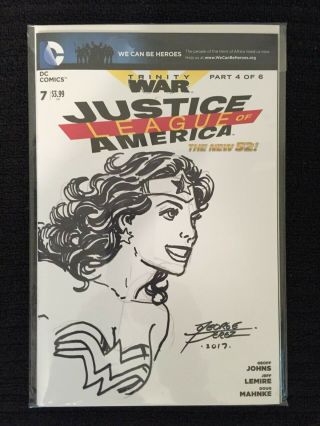 Wonder Woman Art Sketch By George Perez (justice League/dc Comics)