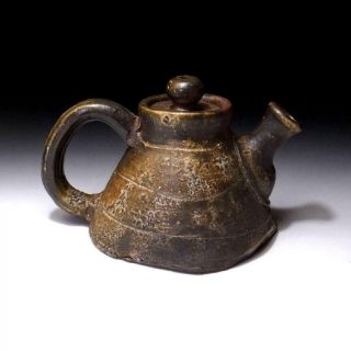 Zh6: Vintage Japanese Pottery Tea Pot,  Bizen Ware,  Firewood,  Hole Kiln