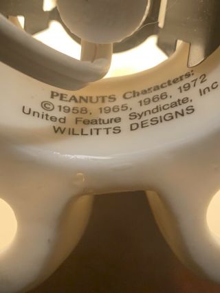 Peanuts Night Light,  Music Box Joe Scholar 1958 Willitts Designs Vintage 5