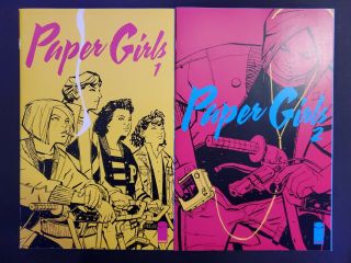 Paper Girls 1 & 2 Set Nm Nm,  1st Print Brian K.  Vaughan (image Comics 2015)