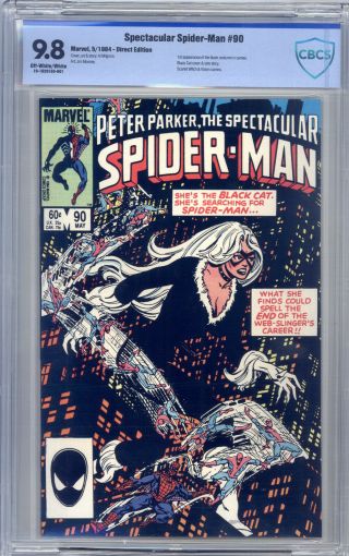 Spectacular Spider - Man 90 Cbcs 9.  8 Milgrom,  1st Black Costume/venom,  Black Cat