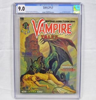 Marvel Comics Curtis Vampire Tales 2 Cgc 9.  0 First Satana Appearance Morbius 
