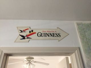 Lovely Day For Guinness Beer With Toucan Bird Tin Metal Sign Arrow