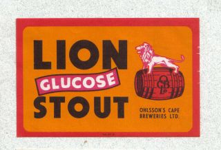 Beer Label - South Africa - Lion Glucose Stout - Ohlsson 