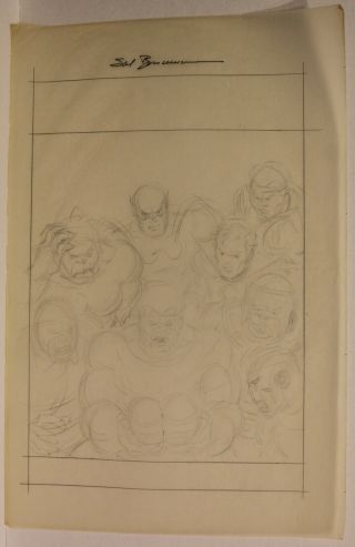 Defenders Splash Prelim - Hulk Doctor Strange Signed Pencil Art By Sal Buscema