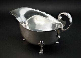 C1937,  William Suckling,  Art Deco Period Solid Silver Georgian Style Sauce Boat