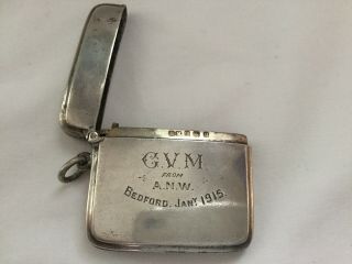 Vintage Silver Vesta Case By Henry Matthews 1939