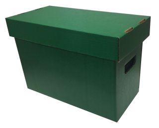 1 Max Pro Short Cardboard Comic Book Storage Box Holds 150 - 175 Comics Green