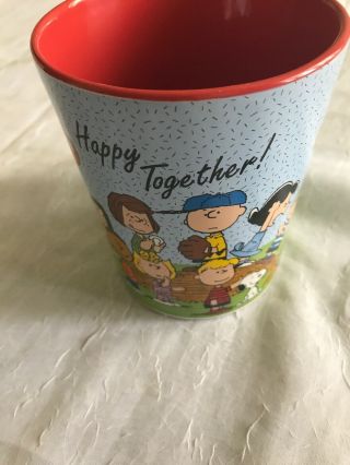 Peanuts Gang Charlie Brown Snoopy " Happy Together " Ceramic Mug Cup Baseball