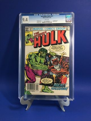 Incredible Hulk 271 Cgc 9.  4 White Pages (marvel 1982) 1st App Rocket Raccoon