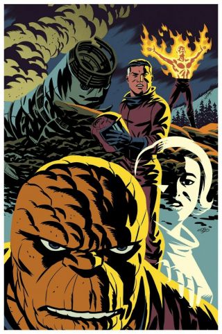 Michael Cho Signed Marvel Comic Fantastic Four Fine Art Print Thing Human Torch