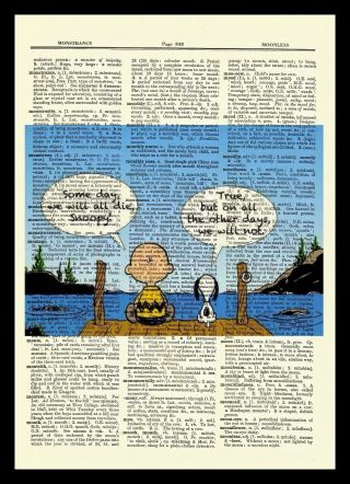 Snoopy And Charlie Brown Dictionary Art Print Picture Poster Peanuts Quote
