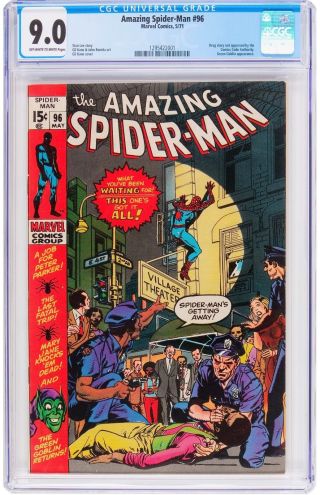 The Spider - Man 96 (may 1971,  Marvel Comic) Cgc 9.  0 Vf/nm | Green Goblin