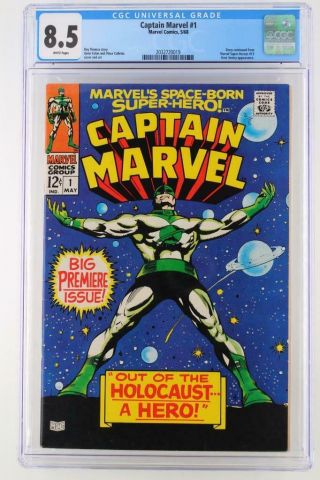 Captain Marvel 1 - Cgc 8.  5 Vf,  Marvel 1968 - Kree Sentry App