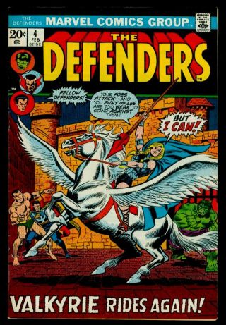 Marvel Comics Defenders 4 Dr.  Strange Silver Surfer Origin Valkyrie Vfn - 7.  5
