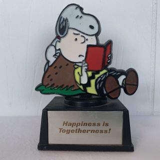 Vintage Peanuts Snoopy & Charlie Brown Trophy " Happiness Is Togetherness” Aviva