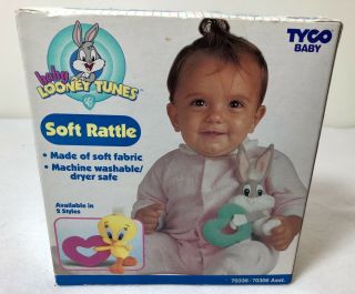 Vintage Looney Tunes Baby Bugs Bunny Tyco Plush Baby Rattle Brand 2