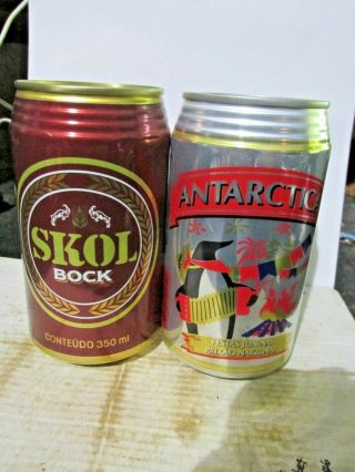 Skol Bock & Antarctica Aluminum Beer Can - [read Description] -
