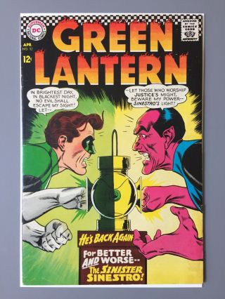 Green Lantern 52 (vg/fn 5.  0) (1967) " The Sinister Sinestro "