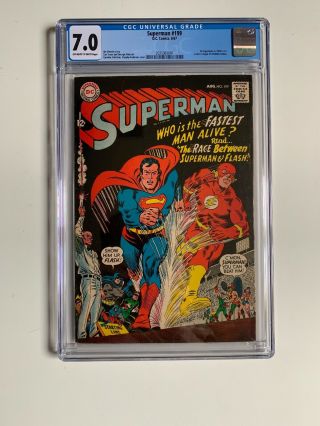 Superman 199 Cgc 7.  0 1st Superman Flash Race 1967