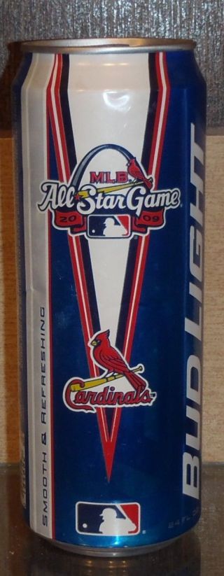 2009 All Star Game Bud 24 Ounce Mlb St Louis Cardinals Pull Tab Top Beer Can