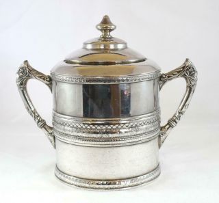 Fantastic Art Nouveau Meridan Britannia Co Silver Plate Biscuit Barrel