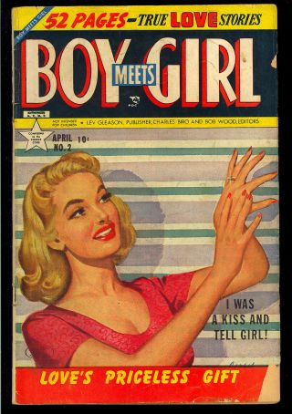 Boy Meets Girl 2 Pre - Code Golden Age Lev Gleason Love Comic 1950 Gd - Vg