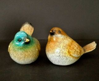 Ceramic Speckled Bird Robin Figurines