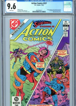 Action Comics 537 Cgc 9.  6 White Pages Superman Dc Comics 1982