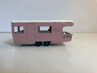 Lesney Matchbox No.  23 Trailer Caravan Pink Made In England