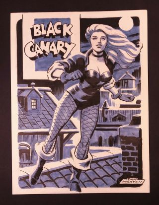 Dan Morton Black Canary Art " Rooftop Vixen "