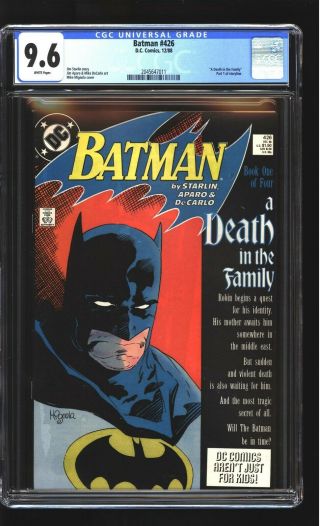 Batman 426 Cgc 9.  6 Nm,  Robin Joker Jim Starlin Story Mike Mignola Cover Dc 1988